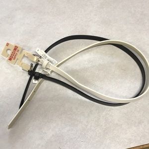 Mossimo thin black and white pair of belts